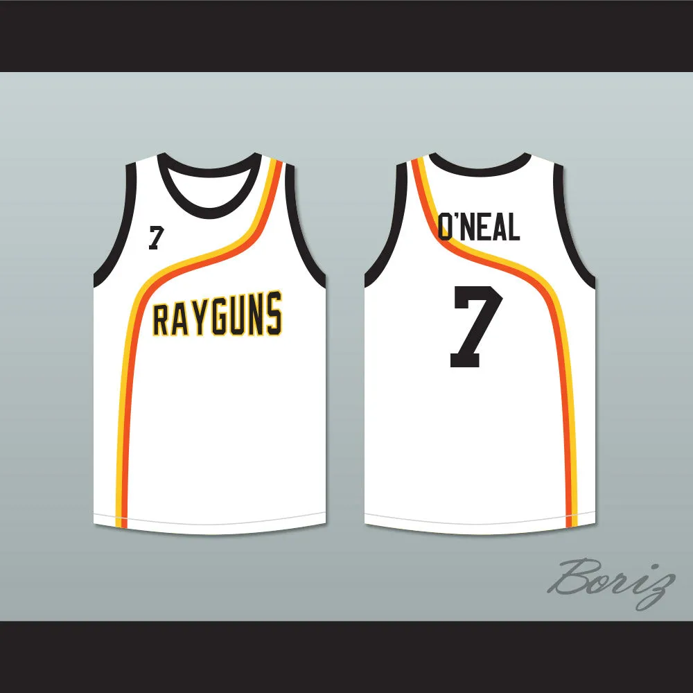 Jermaine O’Neal 7 Roswell Rayguns White Basketball Jersey