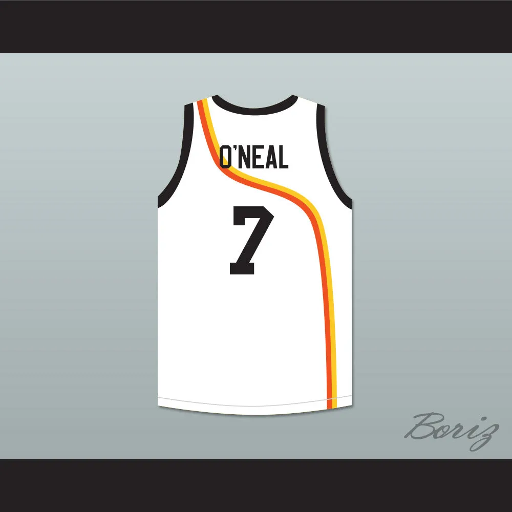 Jermaine O’Neal 7 Roswell Rayguns White Basketball Jersey