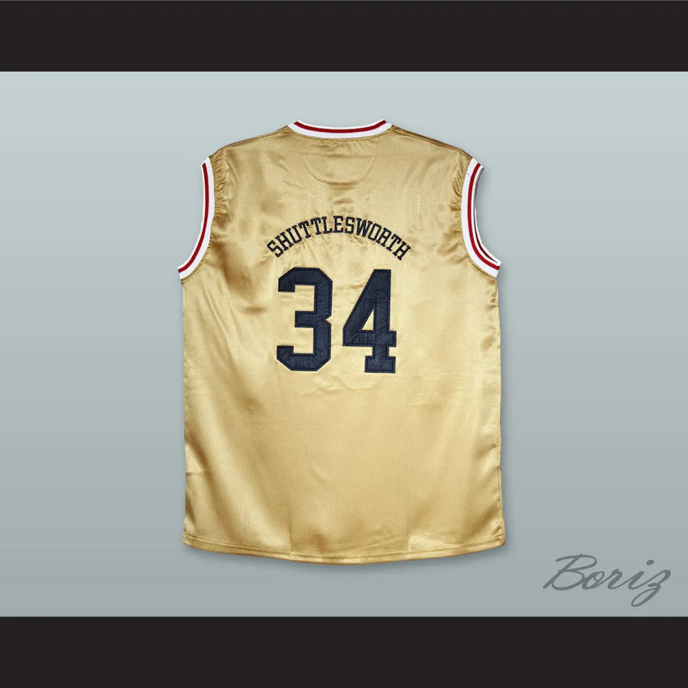 Jesus Shuttlesworth 34 Lincoln Gold Silk Basketball Jersey