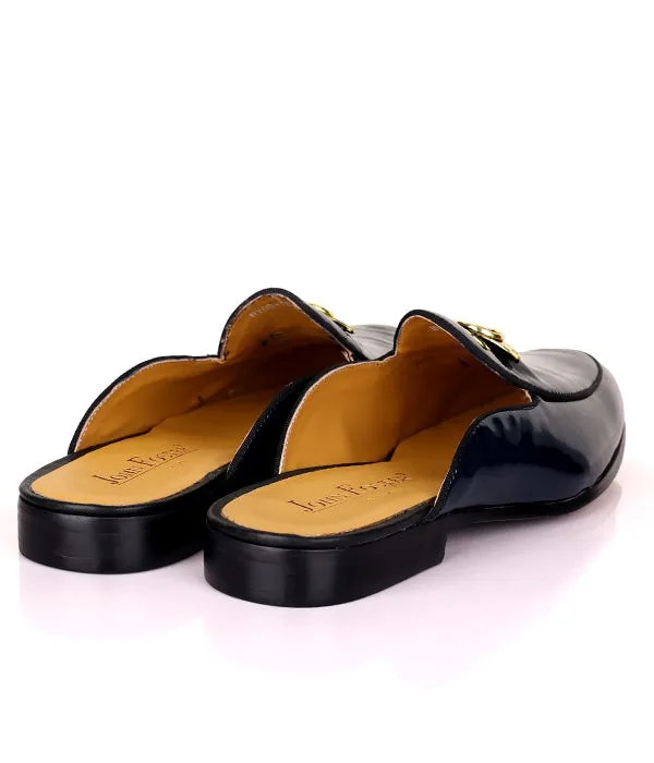 John Foster GB Logo Patent Mule|Blue