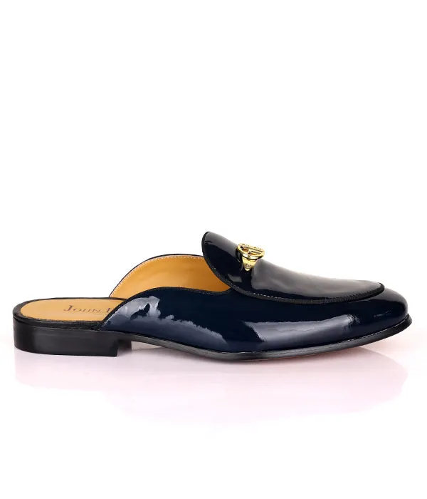 John Foster GB Logo Patent Mule|Blue