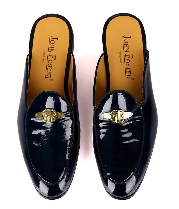 John Foster GB Logo Patent Mule|Blue