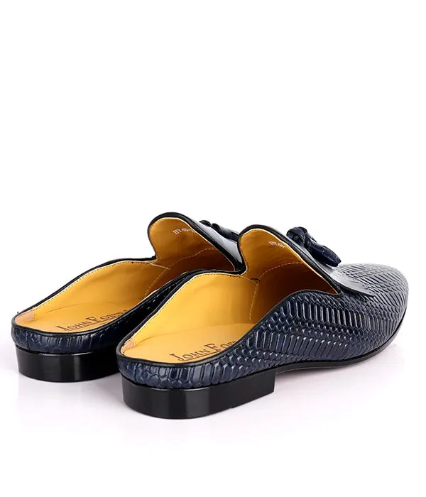 John Foster Kiltie Tassel Men's Mules|Blue