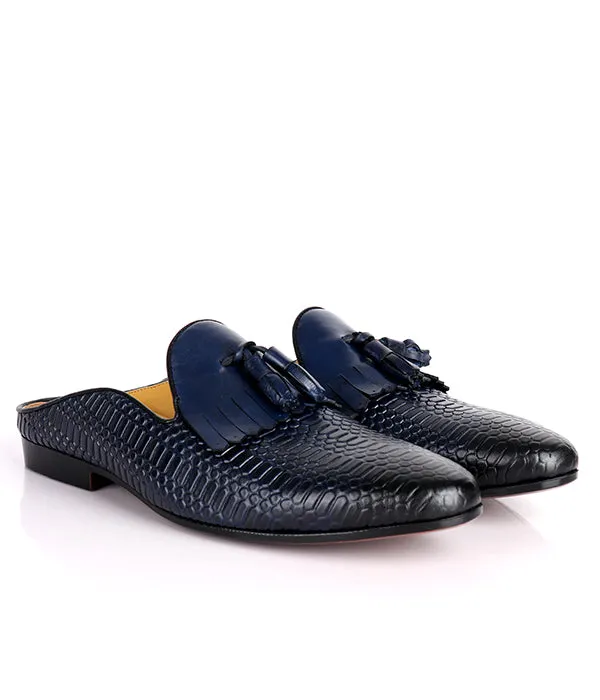 John Foster Kiltie Tassel Men's Mules|Blue