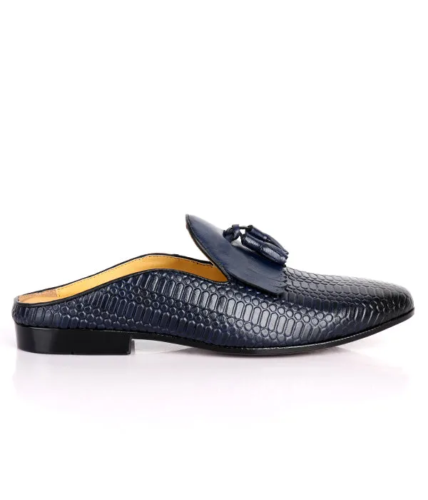 John Foster Kiltie Tassel Men's Mules|Blue