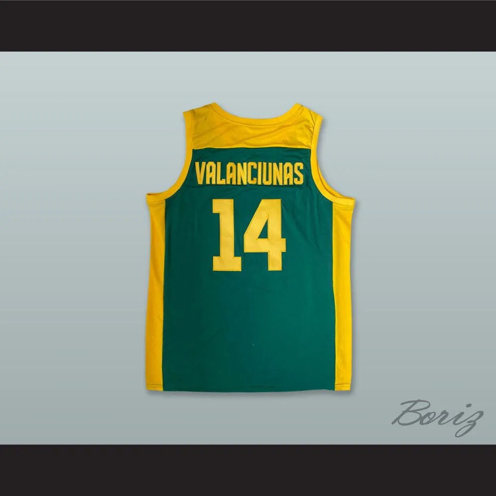 Jonas Valanciunas 14 Lithuania Lietuva Green Basketball Jersey