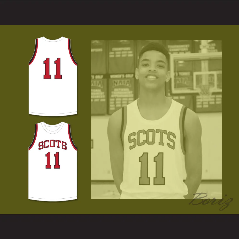 Josh Minott 11 Saint Andrew's School Scots White Basketball Jersey 1
