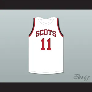 Josh Minott 11 Saint Andrew's School Scots White Basketball Jersey 1
