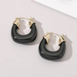Just Lil Things  Black Hoop Earrings jlt11288