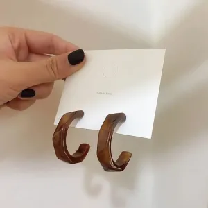 Just Lil Things  Brown Hoop Earrings jlt11303