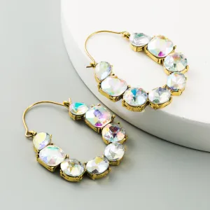 Just Lil Things  White Hoop Earrings jlt11254