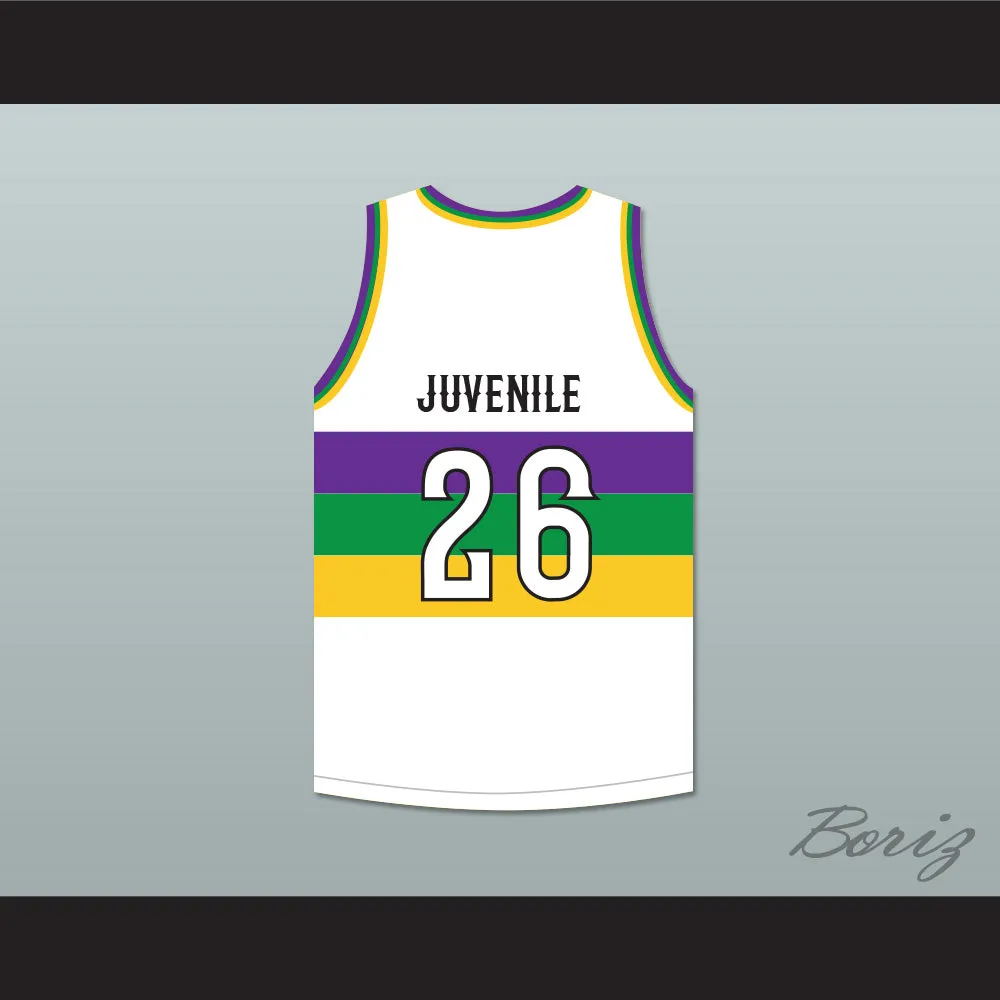 Juvenile 26 NOLA Bounce White Basketball Jersey