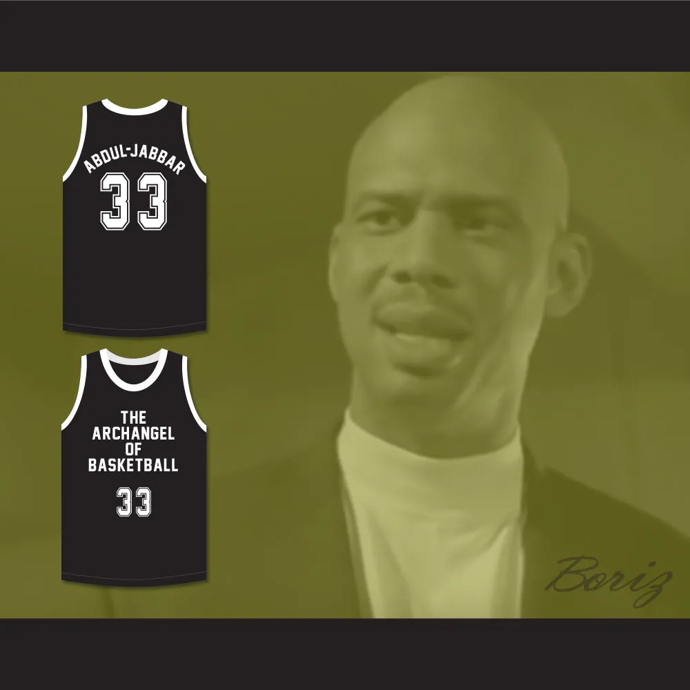 Kareem Abdul-Jabbar 33 The Archangel of Basketball Black Basketball Jersey Slam Dunk Ernest