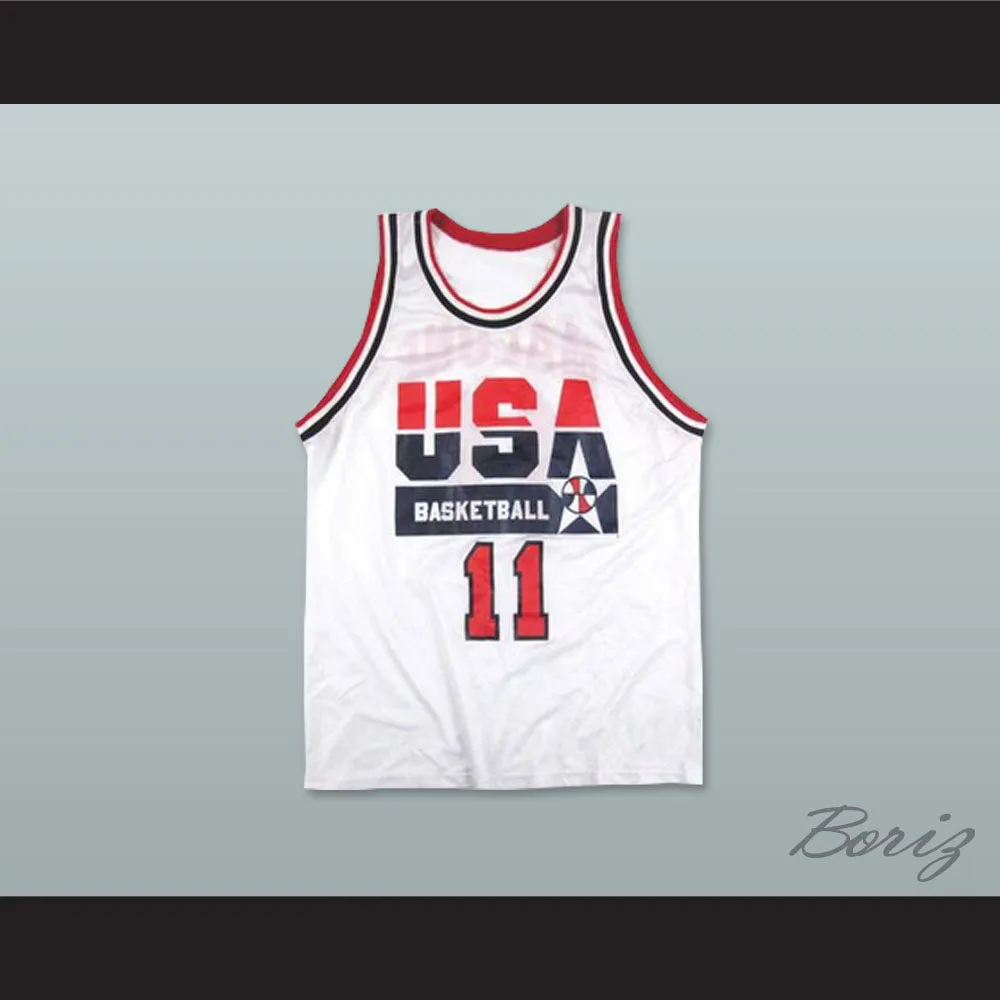 Karl Malone 11 USA Team Home Basketball Jersey