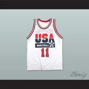 Karl Malone 11 USA Team Home Basketball Jersey
