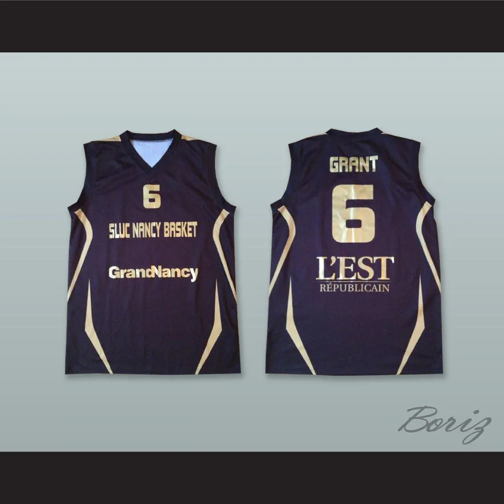 Kenny Grant 6 France Navy Blue Basketball Jersey
