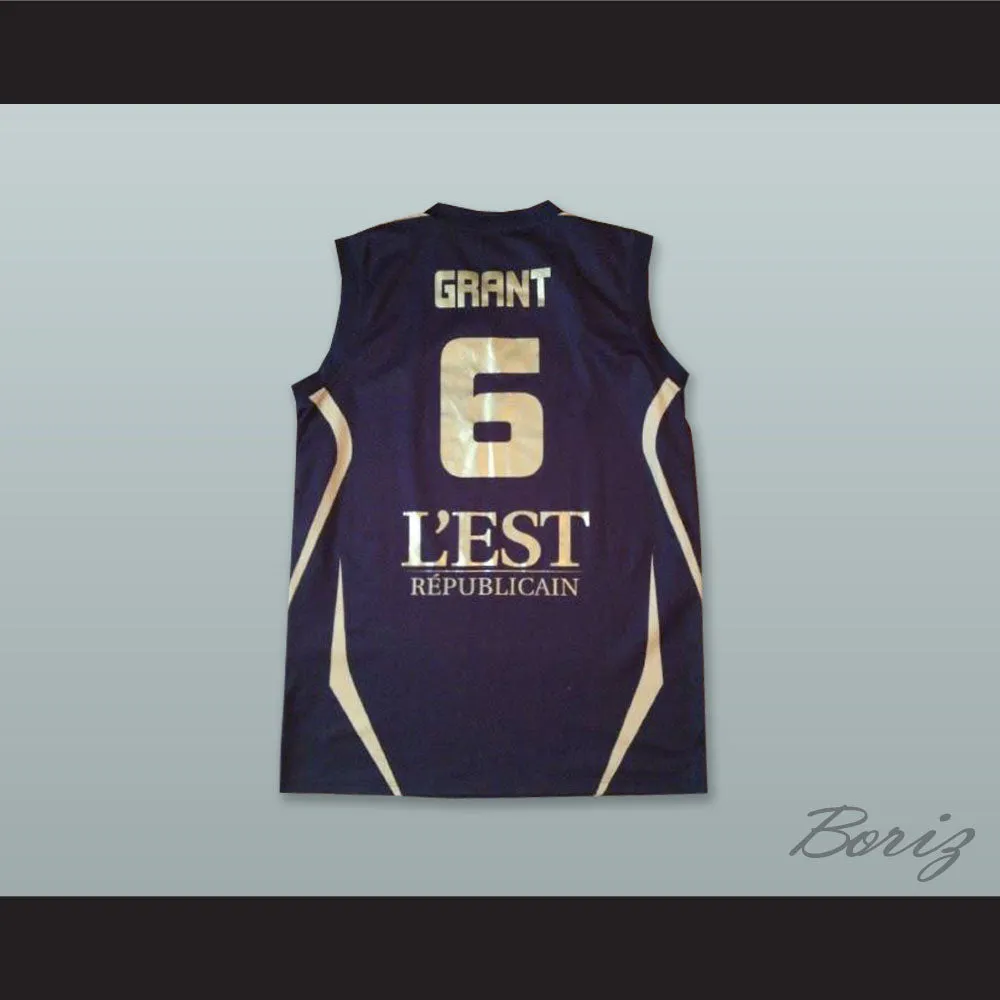 Kenny Grant 6 France Navy Blue Basketball Jersey
