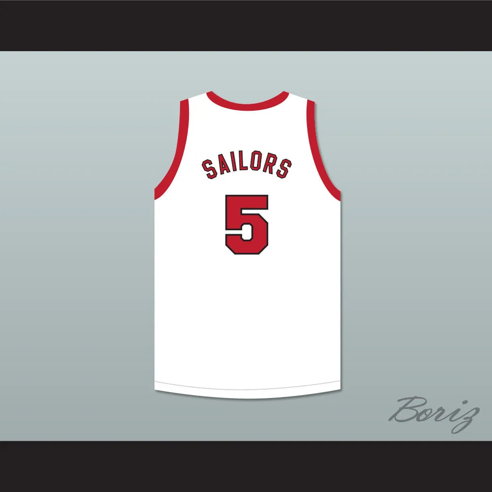 Kenny Sailors 5 Providence Steamrollers White Basketball Jersey with Patch 2