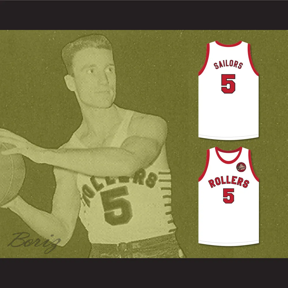 Kenny Sailors 5 Providence Steamrollers White Basketball Jersey with Patch 2