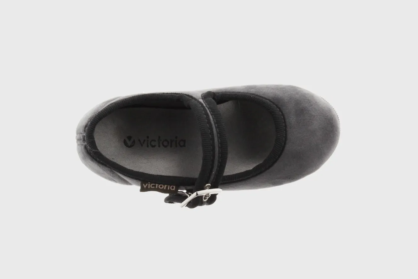 Kids Velvet Maryjane shoes (grey)