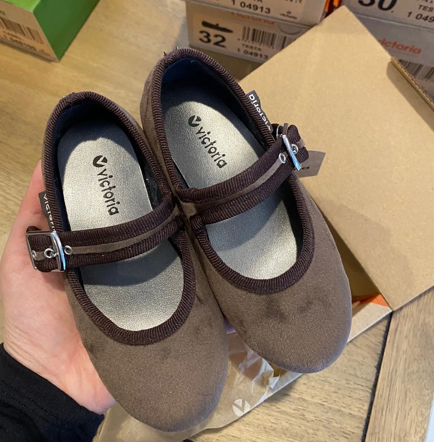 Kids Velvet Maryjane shoes (testa)