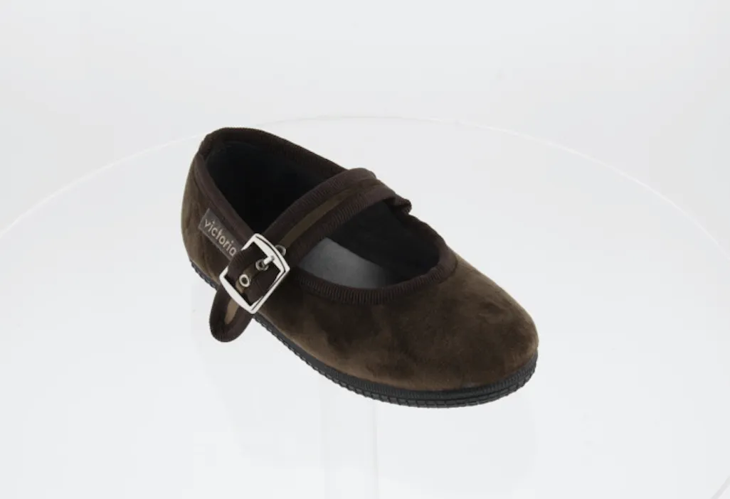 Kids Velvet Maryjane shoes (testa)