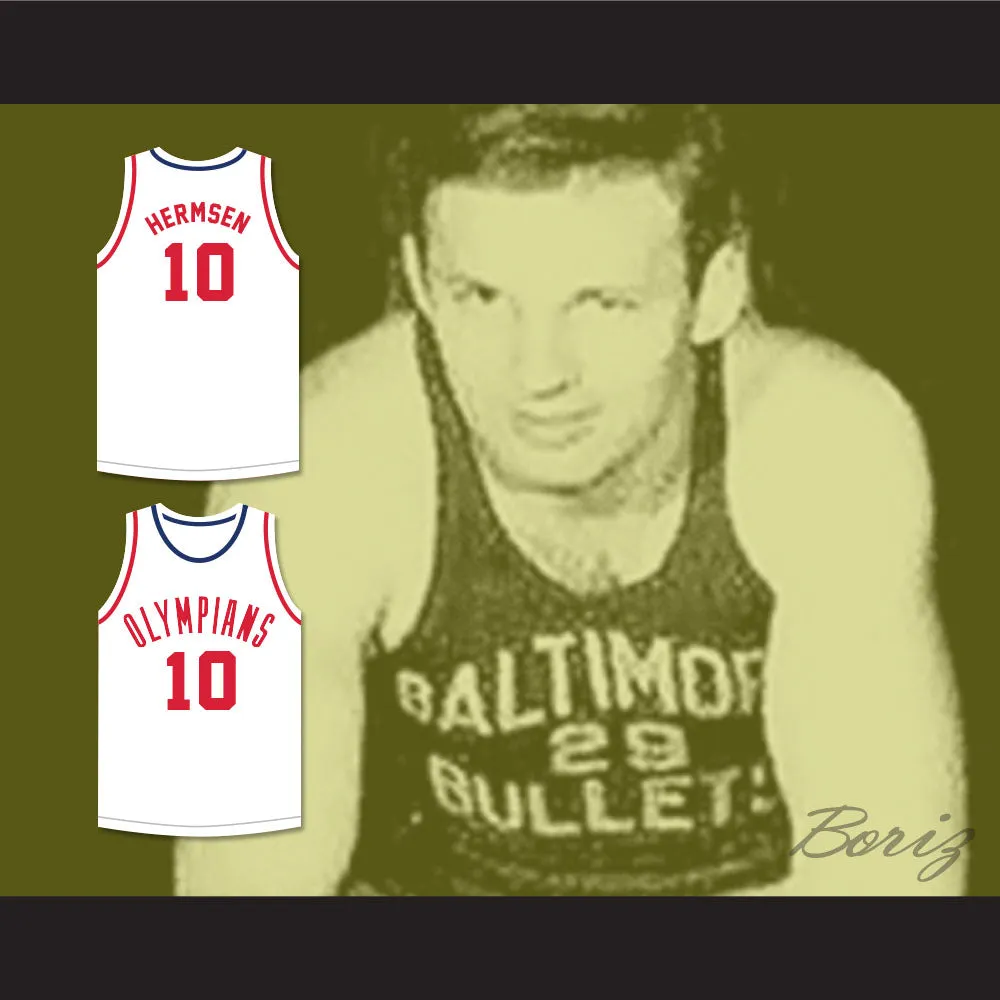 Kleggie Hermsen 10 Indianapolis Olympians White Basketball Jersey