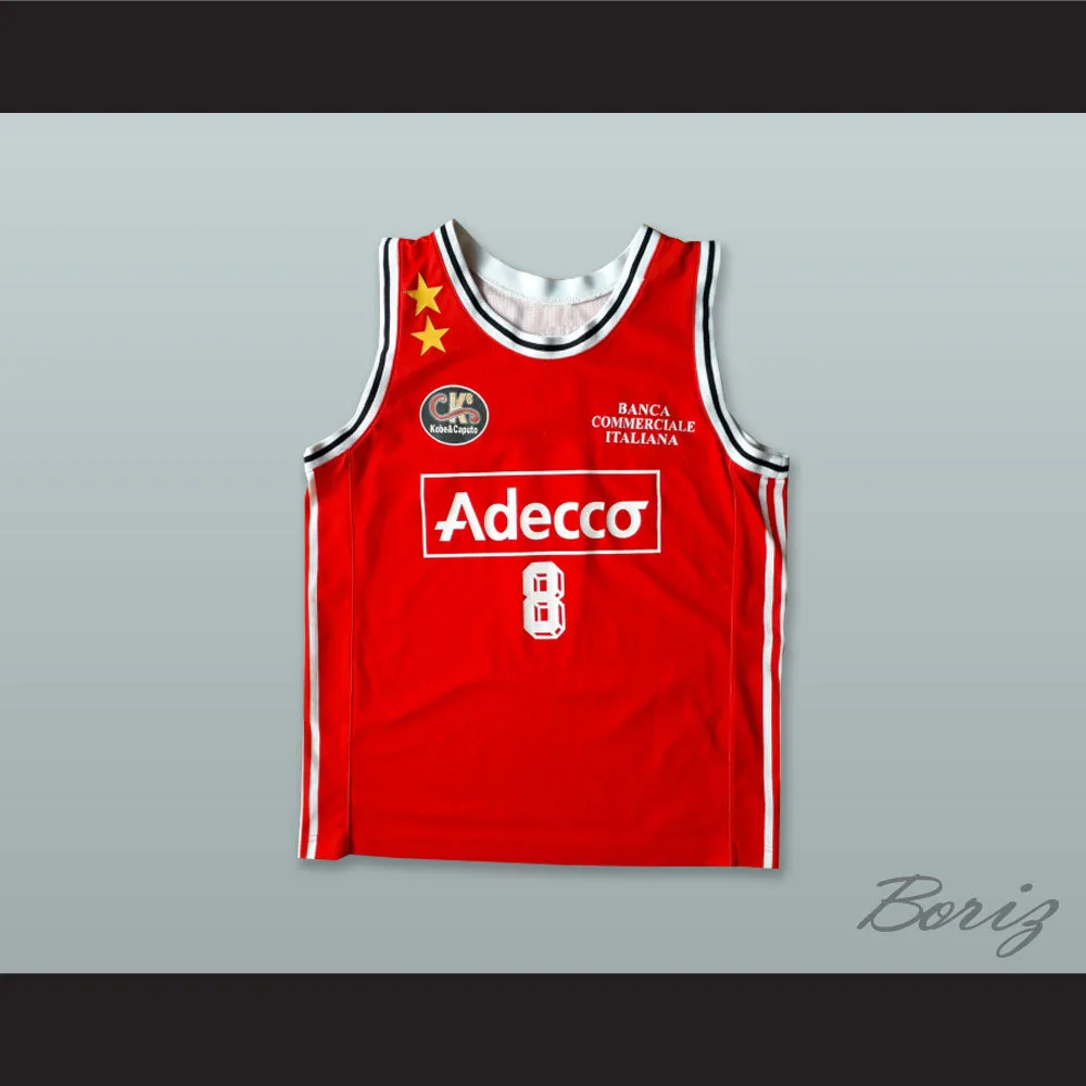 Kobe Bryant 8 Olimpia Milano Red Basketball Jersey