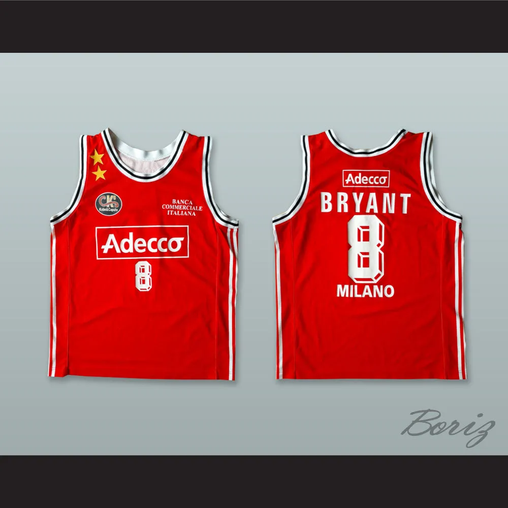 Kobe Bryant 8 Olimpia Milano Red Basketball Jersey