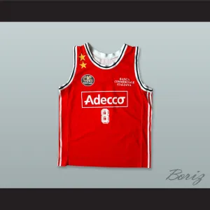 Kobe Bryant 8 Olimpia Milano Red Basketball Jersey