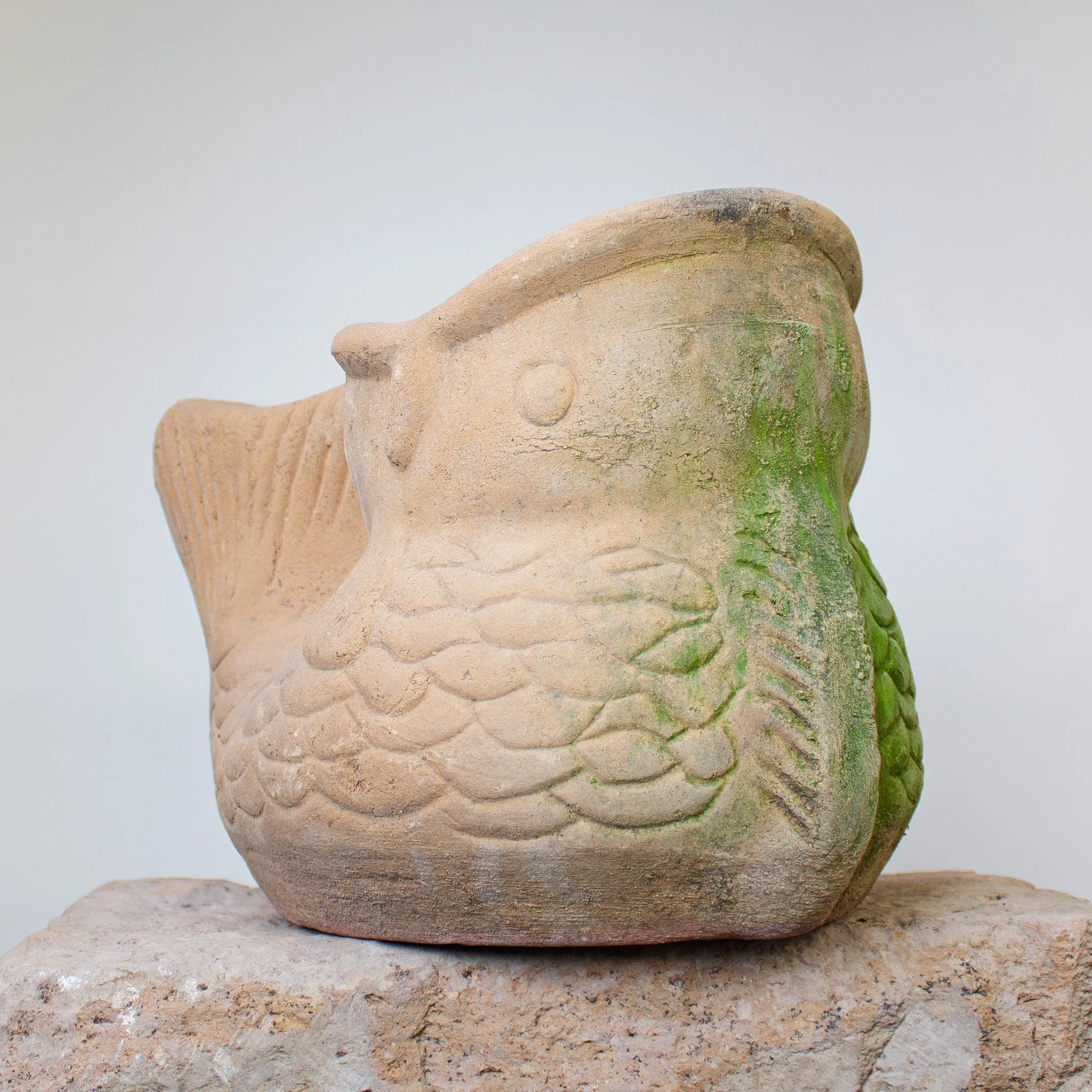 Koi Fish Planter, Vintage Terracotta Pot