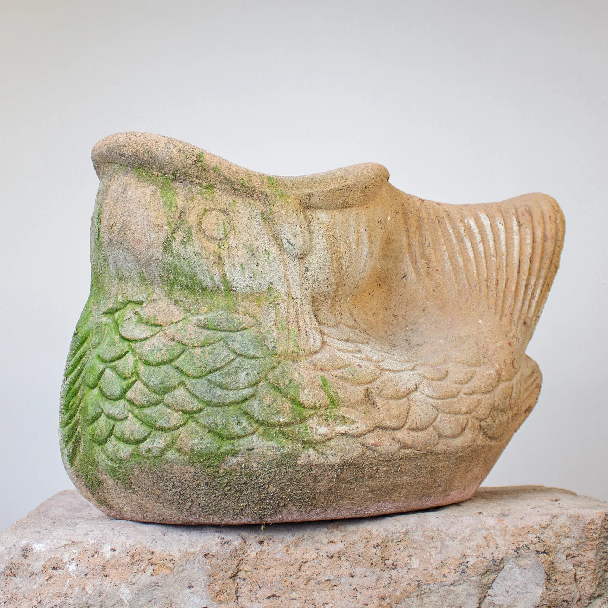 Koi Fish Planter, Vintage Terracotta Pot