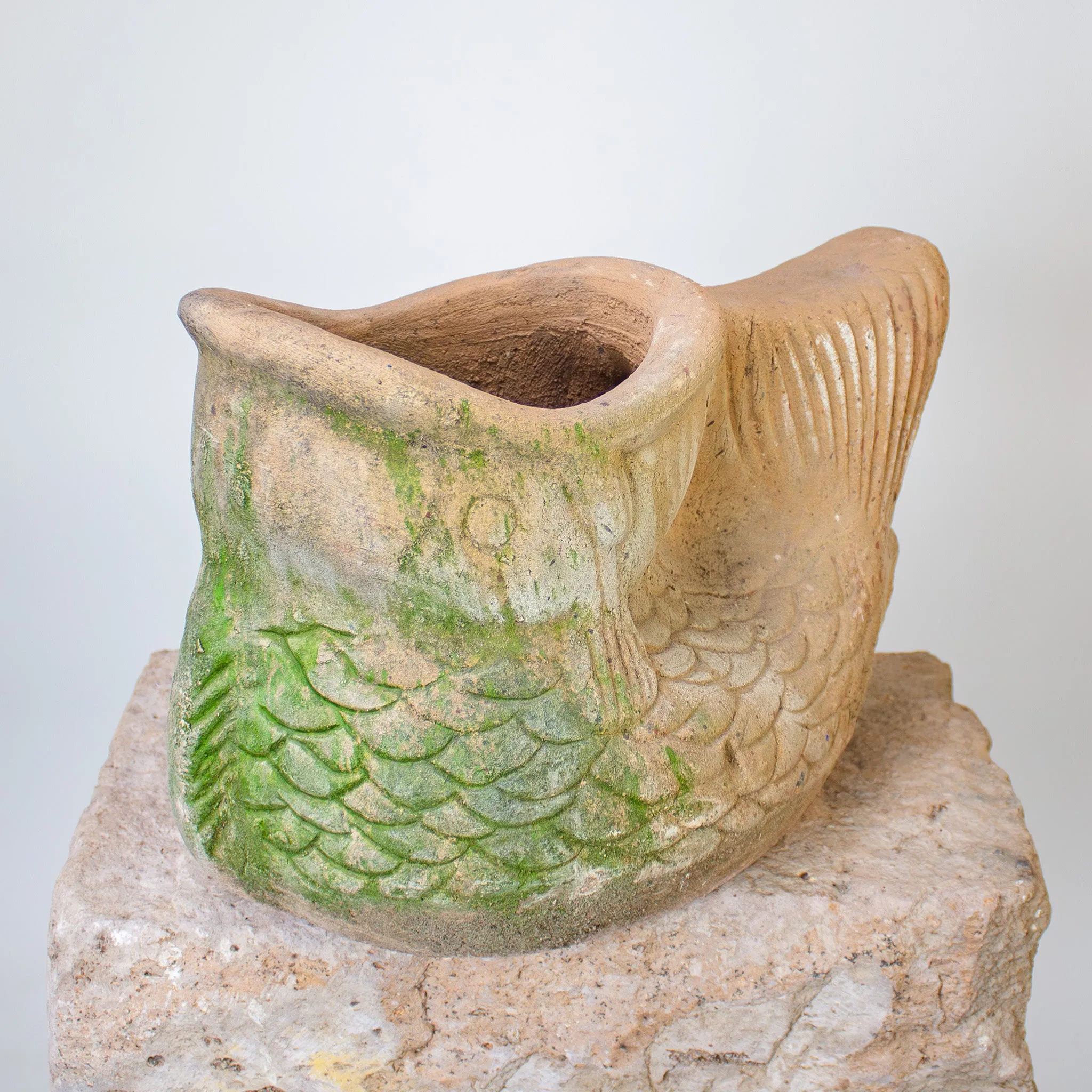 Koi Fish Planter, Vintage Terracotta Pot