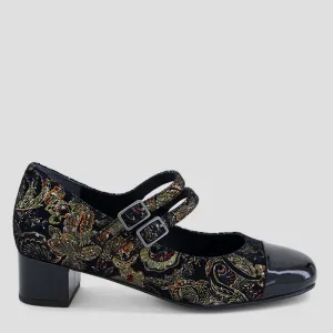 KOMIC W - BLACK ROYAL PRINT PATENT SUEDE