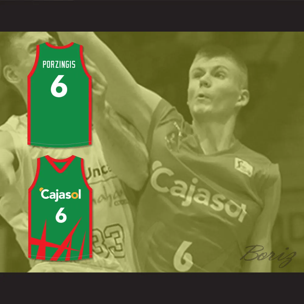 Kristaps Porzingis 6 Cajasol Sevilla Green Basketball Jersey