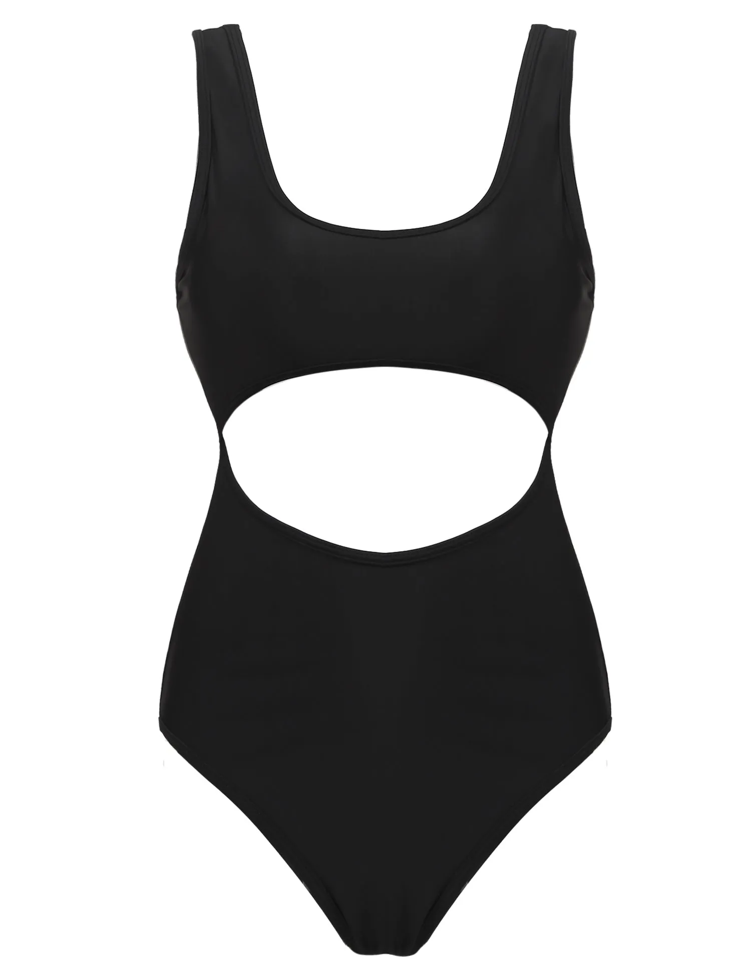 kukucco Women Padded Hollow Out Keyhole Print One Piece Swimsuit Swimwear
