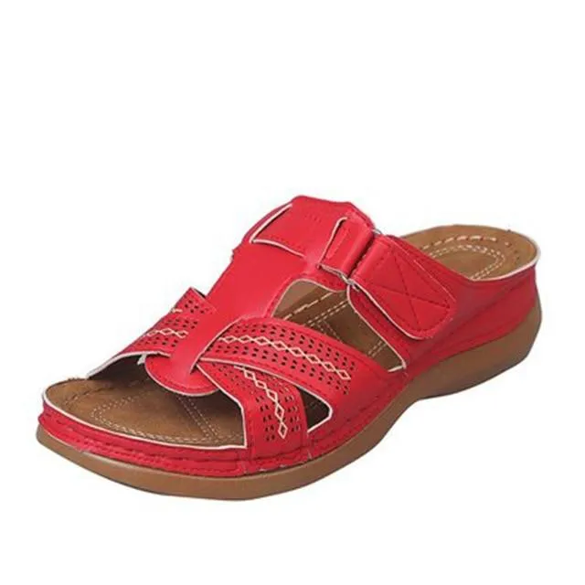 Ladies Summer Comfortable Retro Low Heel Sandals