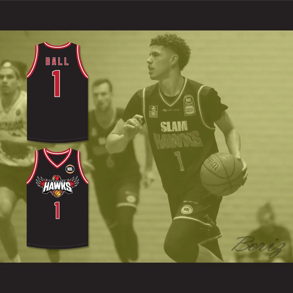 LaMelo Ball 1 Illawarra Hawks Black Basketball Jersey 2