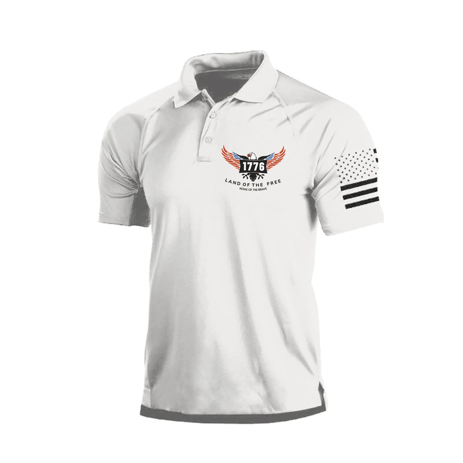 LAND OF THE FREE RAGLAN GRAPHIC POLO SHIRT