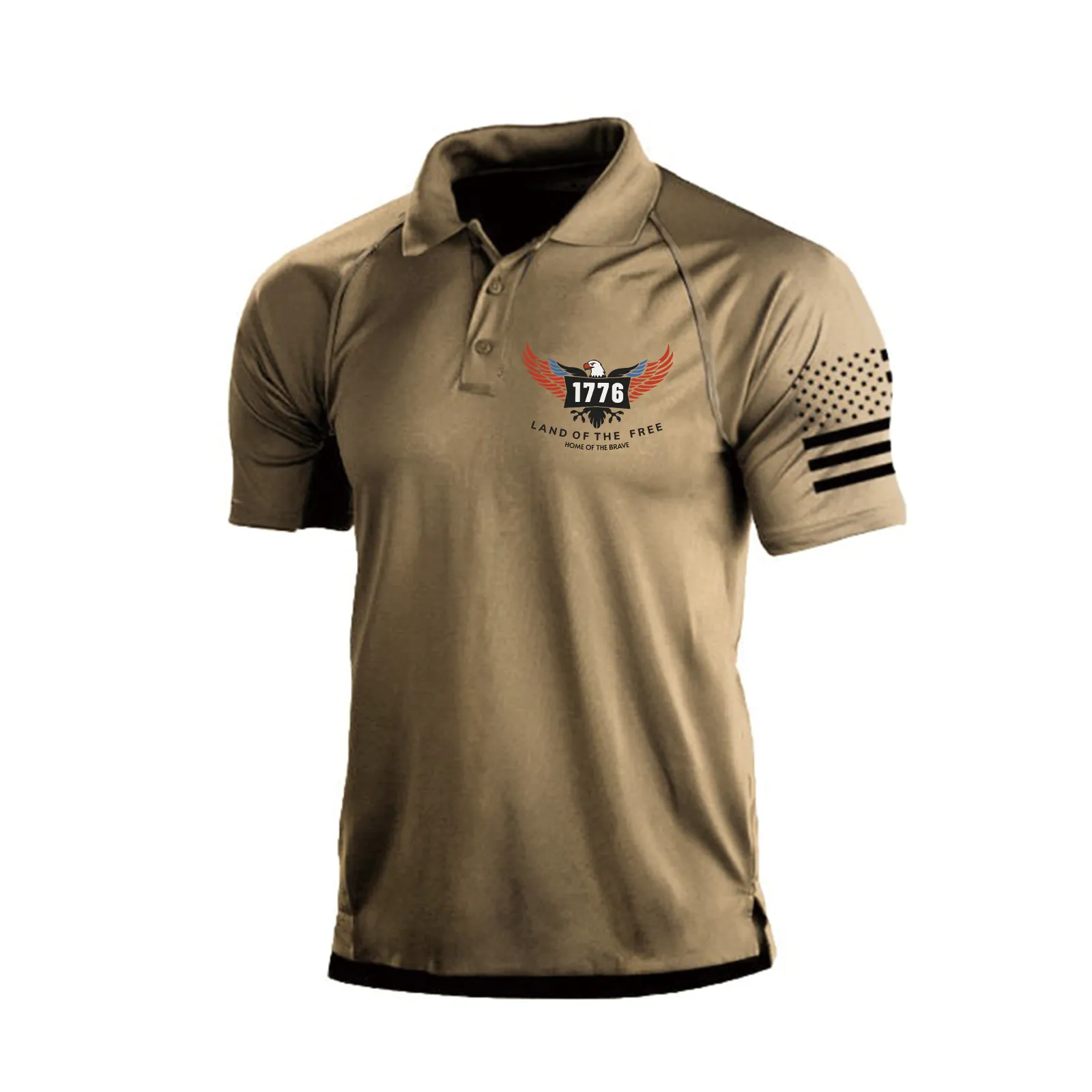 LAND OF THE FREE RAGLAN GRAPHIC POLO SHIRT