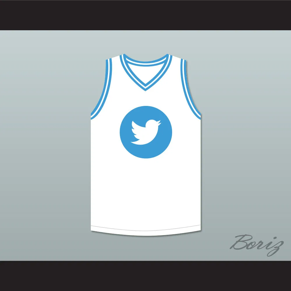 Larry Bird 33 Twitter White Basketball Jersey