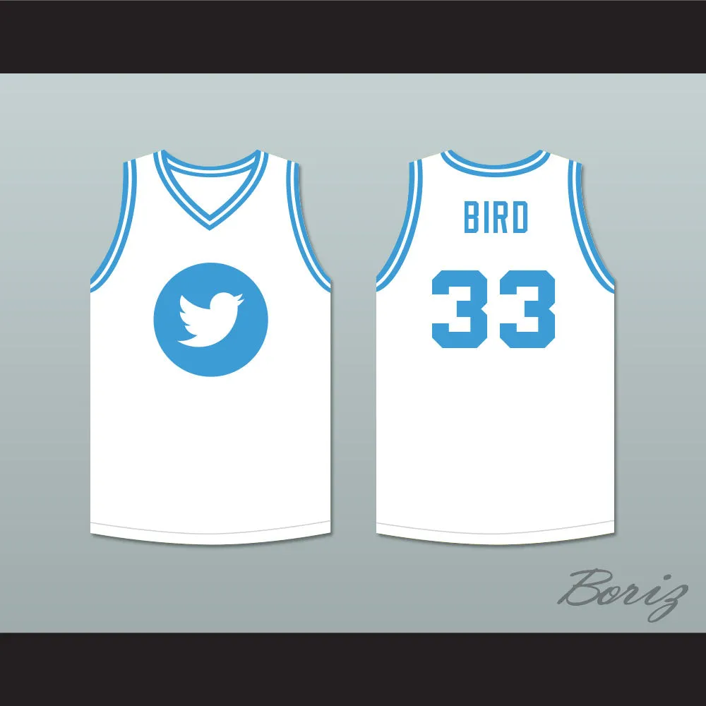 Larry Bird 33 Twitter White Basketball Jersey