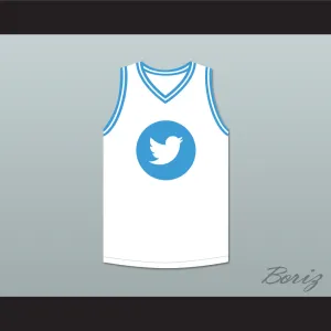 Larry Bird 33 Twitter White Basketball Jersey