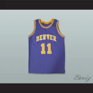 Larry Brown 11 Denver Rockets Purple Basketball Jersey