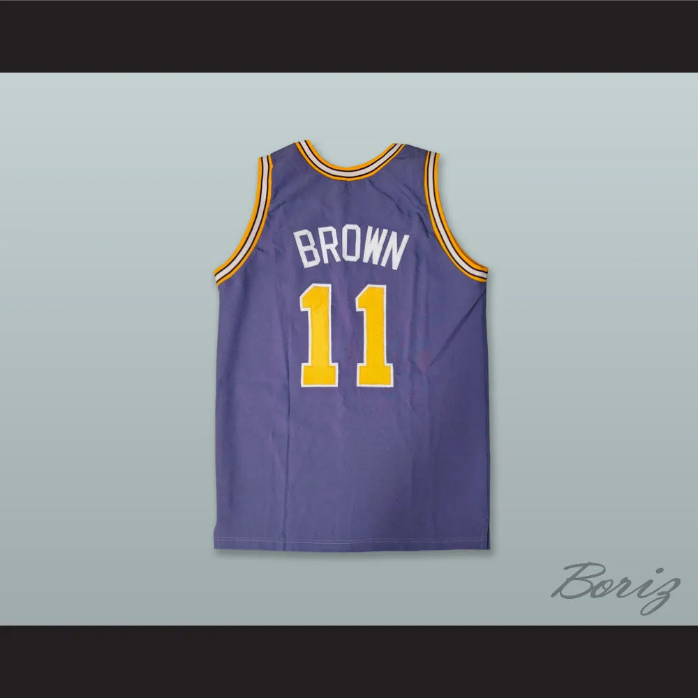 Larry Brown 11 Denver Rockets Purple Basketball Jersey
