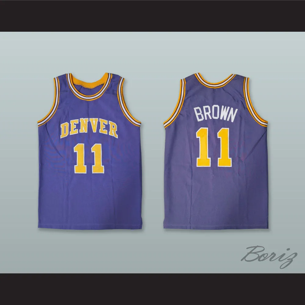 Larry Brown 11 Denver Rockets Purple Basketball Jersey