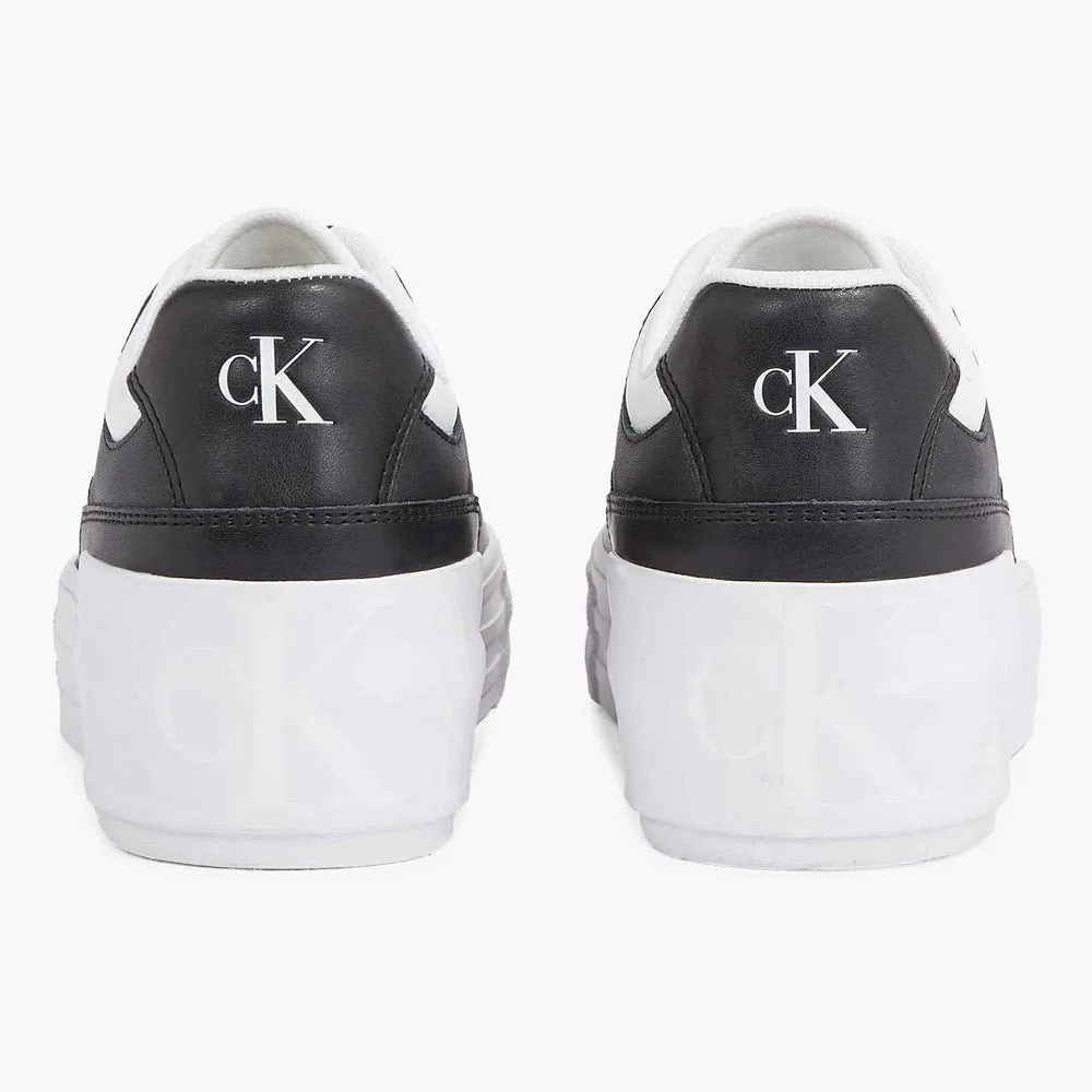 Leather Platform Bold Sneaker - Black & White
