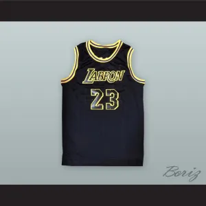 Lebron James 23 Labron Black Basketball Jersey