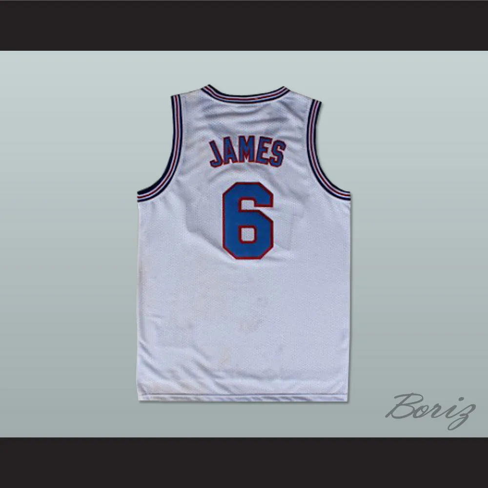 Lebron James 6 Tune Squad White Basketball Jersey