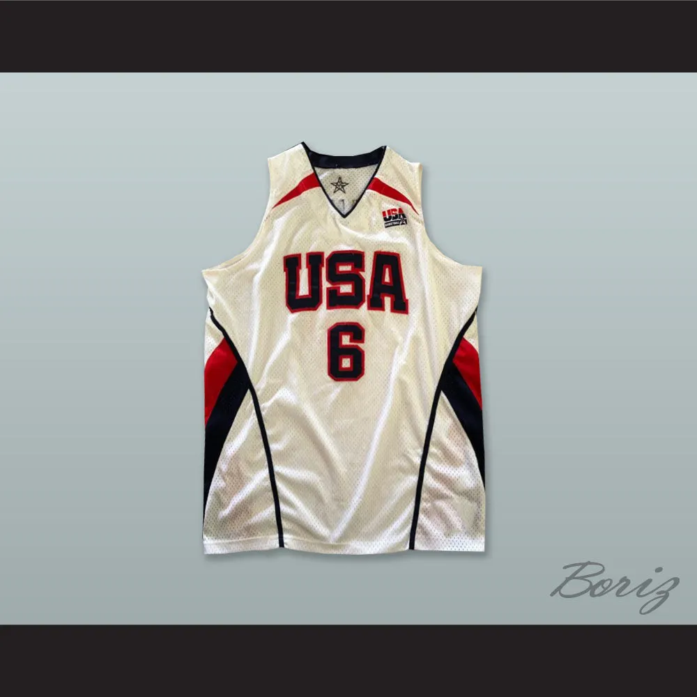 Lebron James 6 USA White Basketball Jersey
